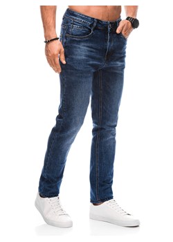 Spodnie męskie jeansowe P1384 - niebieskie ze sklepu Edoti w kategorii Jeansy męskie - zdjęcie 161654274
