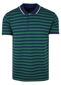 Koszulka POLO, Granatowo-Zielona w Paski Casualowa, Krótki Rękaw, T-shirt -BARTEX TSKOWbrtxD4V6yesil ze sklepu JegoSzafa.pl w kategorii T-shirty męskie - zdjęcie 161660654