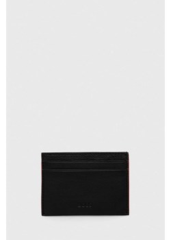 BOSS etui na karty skórzane kolor czarny ze sklepu ANSWEAR.com w kategorii Etui - zdjęcie 161668124
