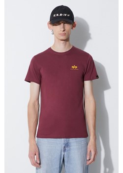 Alpha Industries t-shirt bawełniany kolor bordowy z nadrukiem 188505.184-Burgundy ze sklepu PRM w kategorii T-shirty męskie - zdjęcie 161674151