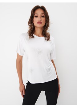 Mohito - T-shirt z ozdobnymi elementami - Biały ze sklepu Mohito w kategorii Bluzki damskie - zdjęcie 161680640