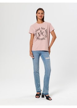 Sinsay - Koszulka z nadrukiem - różowy ze sklepu Sinsay w kategorii Bluzki damskie - zdjęcie 161682904