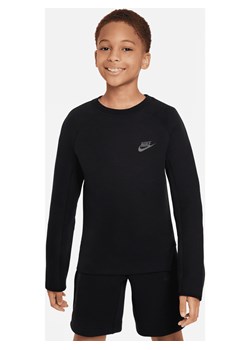 Bluza dresowa dla dużych dzieci (chłopców) Nike Sportswear Tech Fleece - Czerń ze sklepu Nike poland w kategorii Bluzy chłopięce - zdjęcie 161686163