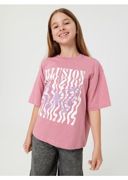 Sinsay - Koszulka z nadrukiem - różowy ze sklepu Sinsay w kategorii Bluzki dziewczęce - zdjęcie 161694432
