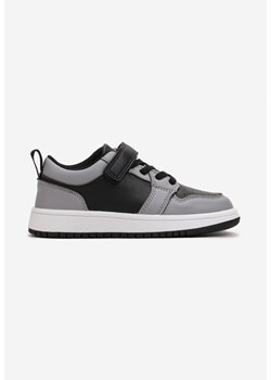 Czarno-Szare Płaskie Buty Sportowe Zapinane na Rzep i Sznurowane Haelia ze sklepu born2be.pl w kategorii Buty sportowe dziecięce - zdjęcie 161694954