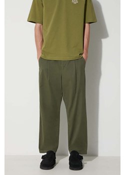 A.P.C. spodnie bawełniane kolor zielony proste ze sklepu PRM w kategorii Spodnie męskie - zdjęcie 161699770