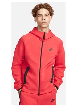 Męska bluza z kapturem i zamkiem na całej długości Nike Sportswear Tech Fleece Windrunner - Czerwony ze sklepu Nike poland w kategorii Bluzy męskie - zdjęcie 161708482