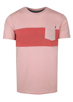 T-Shirt Różowy w Pasy, z Kieszonką, Męski, Koszulka, Krótki Rękaw, U-neck TSKOWPORT3108PASYroz ze sklepu JegoSzafa.pl w kategorii T-shirty męskie - zdjęcie 161769231