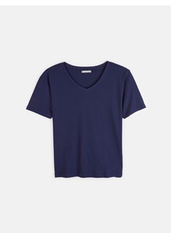GATE T-shirt basic z bawełny z dekoltem w szpic 34 ze sklepu gateshop w kategorii Bluzki damskie - zdjęcie 161788034
