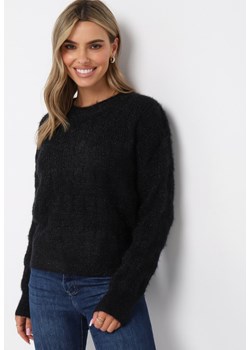 Czarny Luźny Sweter Dzianinowy Zewdisse ze sklepu Born2be Odzież w kategorii Swetry damskie - zdjęcie 161809202