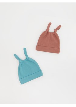 Reserved - Bawełniane czapki z uszami 2 pack - jasnofioletowy ze sklepu Reserved w kategorii Czapki dziecięce - zdjęcie 161844002