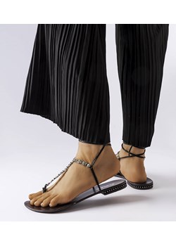 Czarne sandałki z cyrkoniami Troghi ze sklepu gemre w kategorii Sandały damskie - zdjęcie 161844300