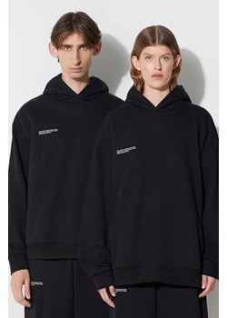 Pangaia bluza bawełniana kolor czarny z kapturem z nadrukiem ze sklepu PRM w kategorii Bluzy męskie - zdjęcie 161847250