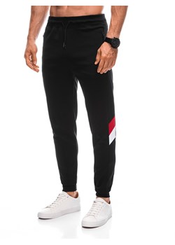 Spodnie męskie dresowe 1392P - czarne ze sklepu Edoti w kategorii Spodnie męskie - zdjęcie 161849251