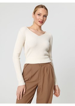 Sinsay - Sweter z miękkiej dzianiny - kremowy ze sklepu Sinsay w kategorii Swetry damskie - zdjęcie 161853372