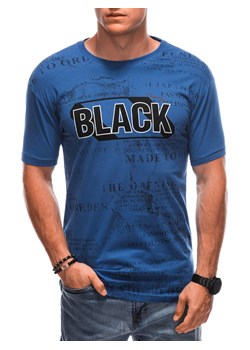 T-shirt męski z nadrukiem 1903S - niebieski ze sklepu Edoti w kategorii T-shirty męskie - zdjęcie 161860704