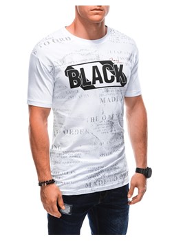 T-shirt męski z nadrukiem 1903S - biały ze sklepu Edoti w kategorii T-shirty męskie - zdjęcie 161860751