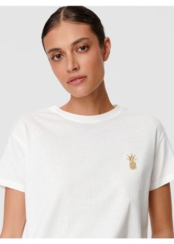 Sinsay - Koszulka z haftem - kremowy ze sklepu Sinsay w kategorii Bluzki damskie - zdjęcie 161864923