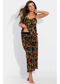 Piżama damska z motywem kwiatowym Vigo, Kolor czarny melanż, Rozmiar L, Mediolano ze sklepu Intymna w kategorii Piżamy damskie - zdjęcie 161865092