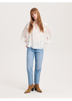 Reserved - Koszula z falbanami - złamana biel ze sklepu Reserved w kategorii Bluzki damskie - zdjęcie 161936040