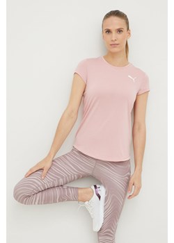Puma T-shirt treningowy kolor różowy 586857 ze sklepu ANSWEAR.com w kategorii Bluzki damskie - zdjęcie 161941454