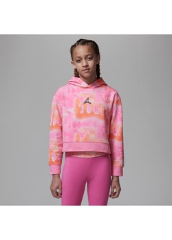 Bluza z kapturem i nadrukiem o obszernym kroju dla dużych dzieci Essentials Jordan - Różowy ze sklepu Nike poland w kategorii Bluzy dziewczęce - zdjęcie 161944361