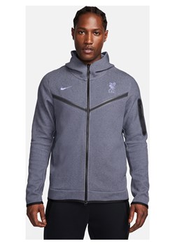 Męska piłkarska bluza z kapturem i zamkiem na całej długości Nike Liverpool F.C. Tech Fleece Windrunner Third - Szary ze sklepu Nike poland w kategorii Bluzy męskie - zdjęcie 161947740