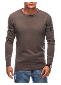 Sweter męski E233 - brązowy ze sklepu Edoti w kategorii Swetry męskie - zdjęcie 161952490