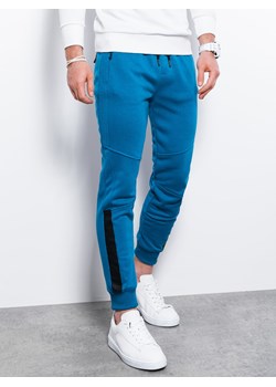 Spodnie męskie dresowe z przeszyciami - niebieskie V8 OM-PASK-0137 ze sklepu ombre w kategorii Spodnie męskie - zdjęcie 161954684