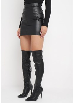 Czarna Spódnica Mini z Imitacji Skóry Vionga ze sklepu Born2be Odzież w kategorii Spódnice - zdjęcie 161958460