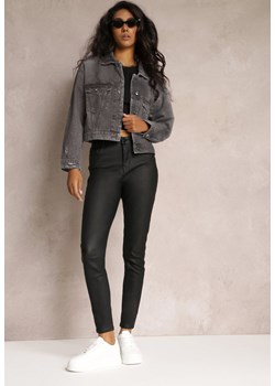 Czarne Casualowe Spodnie Skinny o Modelującym Fasonie Elovi ze sklepu Renee odzież w kategorii Spodnie damskie - zdjęcie 161963022