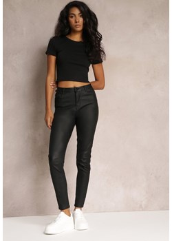 Czarne Casualowe Spodnie Skinny o Modelującym Fasonie Elovi ze sklepu Renee odzież w kategorii Spodnie damskie - zdjęcie 161963023