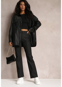 Czarne Spodnie Dzwony High Waist Eliov ze sklepu Renee odzież w kategorii Spodnie damskie - zdjęcie 161963052