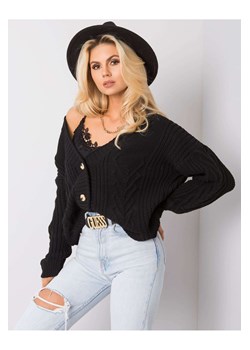 Oversizowy sweter damski rozpinany - czarny ze sklepu 5.10.15 w kategorii Swetry damskie - zdjęcie 161971920