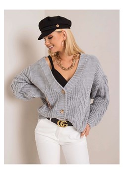 Oversizowy sweter damski rozpinany - szary ze sklepu 5.10.15 w kategorii Swetry damskie - zdjęcie 161974733
