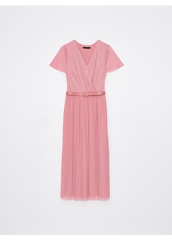 Mohito - Różowa sukienka midi z plisowanym dołem - Różowy ze sklepu Mohito w kategorii Sukienki - zdjęcie 161976060