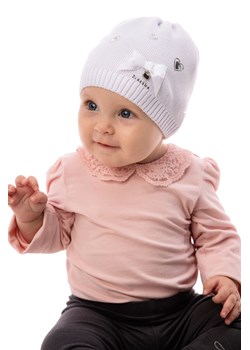 Czapka niemowlęca bawełniana biała w serduszka ze sklepu 5.10.15 w kategorii Czapki dziecięce - zdjęcie 161979223