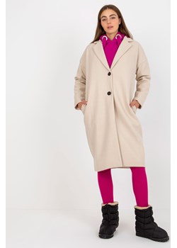 Och Bella Jasnobeżowy jednorzędowy płaszcz z kieszeniami ze sklepu 5.10.15 w kategorii Płaszcze damskie - zdjęcie 161982982