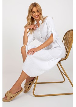 Biała muślinowa sukienka z rękawem 3/4 OCH BELLA ze sklepu 5.10.15 w kategorii Sukienki - zdjęcie 161986184