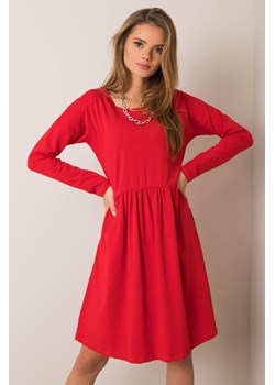 Czerwona sukienka damska z długim rekawem ze sklepu 5.10.15 w kategorii Sukienki - zdjęcie 161986764
