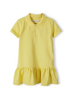 Żółta sukienka polo z krókim rękawem dla dziewczynki ze sklepu 5.10.15 w kategorii Sukienki dziewczęce - zdjęcie 161986830