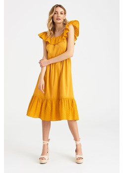 Żółta sukienka damska typu hiszpanka ze sklepu 5.10.15 w kategorii Sukienki - zdjęcie 161987191