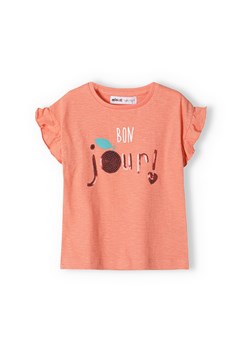 Koszulka bawełniania niemowlęca z cekinami i falbankami ze sklepu 5.10.15 w kategorii Koszulki niemowlęce - zdjęcie 161989441