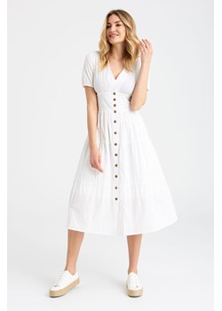 Biała bawełniana sukienka damska zapinana na guziki ze sklepu 5.10.15 w kategorii Sukienki - zdjęcie 161989874