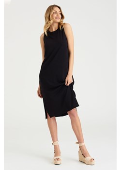 Gładka czarna sukienka damska na ramiączka ze sklepu 5.10.15 w kategorii Sukienki - zdjęcie 161989913