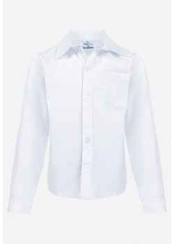 Biała Koszula z Kołnierzem i Ozdobnym Haftem Fien ze sklepu Born2be Odzież w kategorii Koszule chłopięce - zdjęcie 161996071