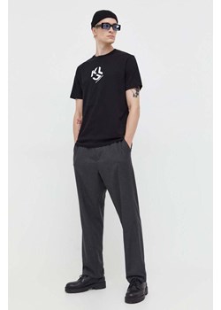 Karl Lagerfeld Jeans t-shirt bawełniany kolor czarny z nadrukiem ze sklepu ANSWEAR.com w kategorii T-shirty męskie - zdjęcie 161999153