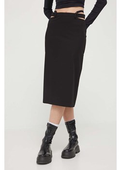 HUGO spódnica kolor czarny midi prosta ze sklepu ANSWEAR.com w kategorii Spódnice - zdjęcie 161999300