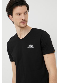 Alpha Industries t-shirt bawełniany kolor czarny gładki 106513.03-Black ze sklepu PRM w kategorii T-shirty męskie - zdjęcie 162008353