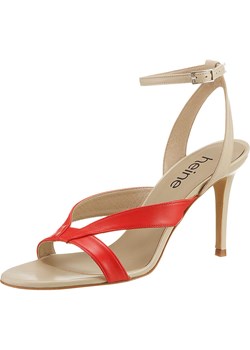 Heine Skórzane sandały w kolorze czerwono-beżowym ze sklepu Limango Polska w kategorii Sandały damskie - zdjęcie 162009654